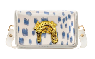 Petite Blue And White Les Touches Clear Stadium Bag With Gator - Les Touches Gator