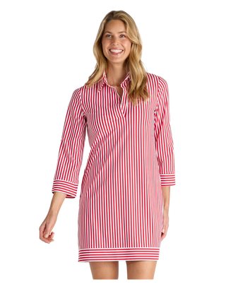 Finley Dress, Stripe Red