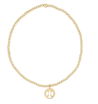 Classic Gold 2mm Bead Bracelet w/ charm