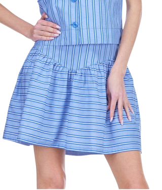 A-Line Mini Skort, Blue Stripe