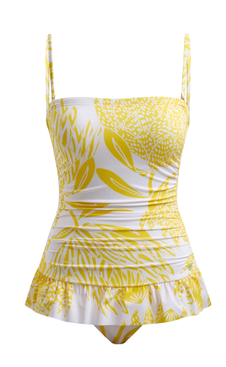 Skirted Swimsuit, Yellow Protea