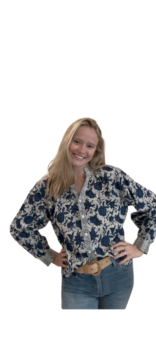 Long Sleeve Print Top, BL