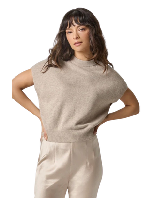 Banded Bottom Wedge Sweater, Wheat