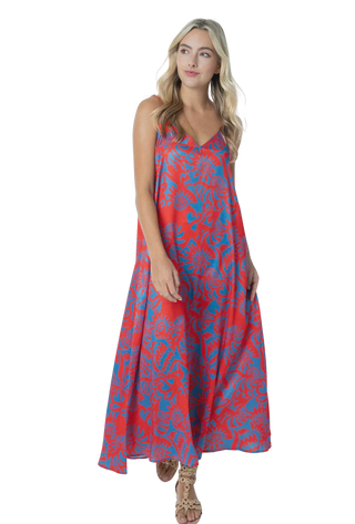 Camille Slip Dress, True Red