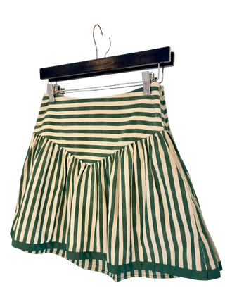 A-Line Mini Skirt/Skort, Green Stripe