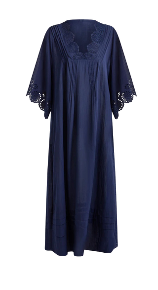 Broderie Maxi Dress, Navy