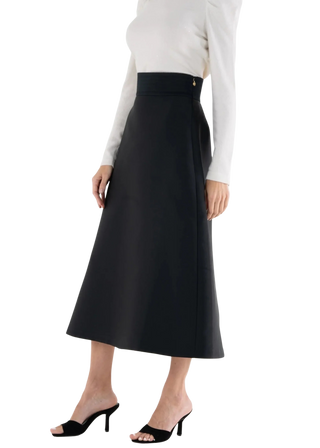 Sable Skirt - Black Tie, Black Tiepoly Silk