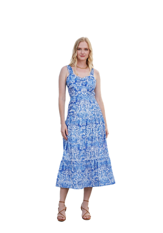 Bodice Tiered Sundress, Indigarden