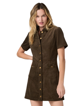 Clementine Dress With Seams - Fern, Fern