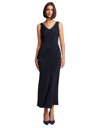 Double V Bias Cut Slip Dress, Pacific Blue XS Double V Bias Cut Slip Dress, Pacific Blue XS