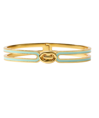 Laguna Enamel Hingle Bangle, OS - Aqua