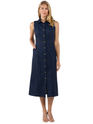 Chelsea Dress, Navy Saddle