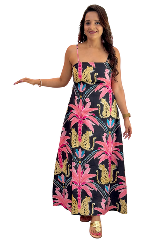 Ashley Dress, Cheetah Mirage Black