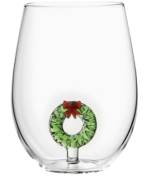 Figurine Wine Glass, Wreath