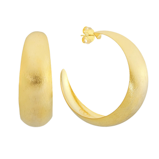 Brooke Hoops, Brushed 18K Gold Plated