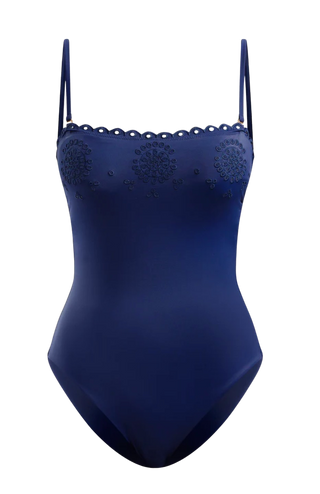 Broderie Swimsuit, Blue Assoluto