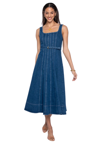 Alice Dress, Washed Denim