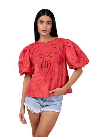Winne Blouse, Crimson