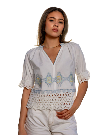 Poet Top, Lydian Embroidery