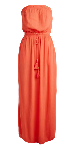 Strapless Beach Dress, Coral
