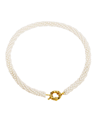 Woven Pearl Short Necklace