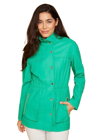 R3895-E2183 100% Waterproof Rain Jacket, Jade