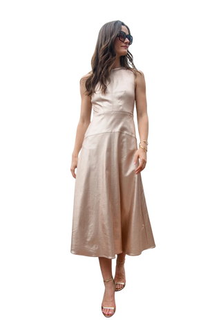 Claire Dress, Metallic Denim