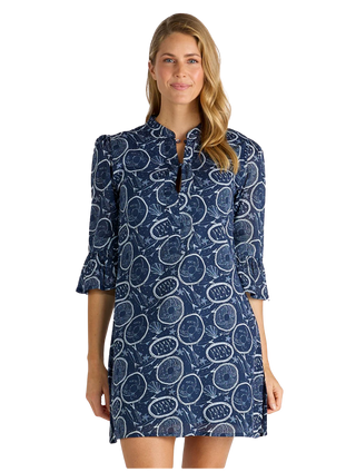 Thea Cotton Voile Dress, Ocean Treasure Navy