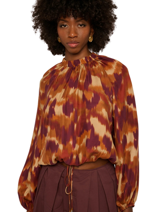 Tate Top, Amber Brush Print