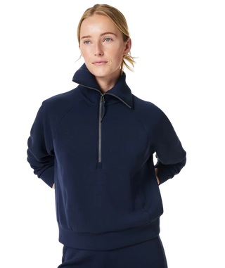 Airessentials French Rib Half Zip, Timeless Navy