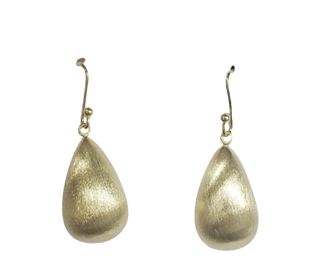 Small Tranquility Earrings, Brushed 18K