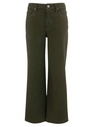 Meg High Rise Fab Ab Wide Leg Raw Hem, Tuscan Olive
