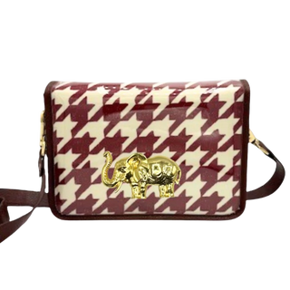 Clear Gameday Stadium Bag, Crimson Houndstooth w/ Elephant