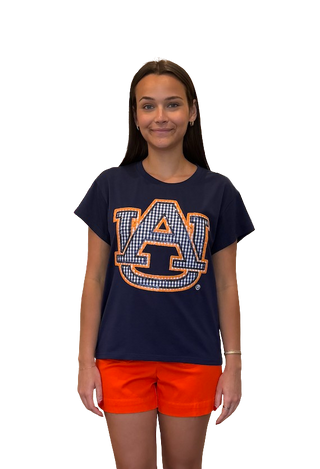 Licensed Auburn Gingham Mascot Tee