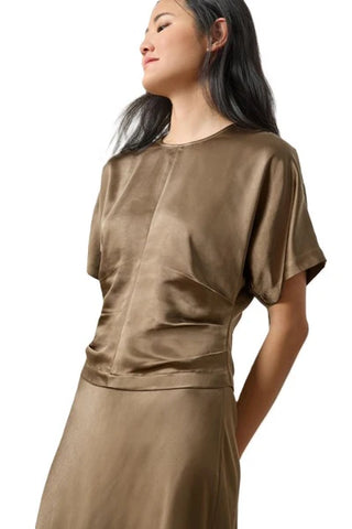 Satin Dolman Short Slv, Parsley