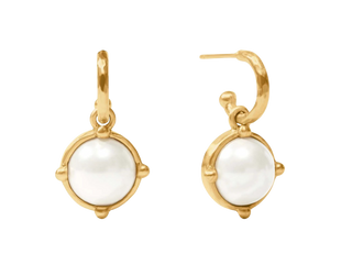 Honeybee Hoop & Charm Earring - Pearl