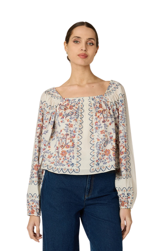 Lucille Blouse, La Ramos Print