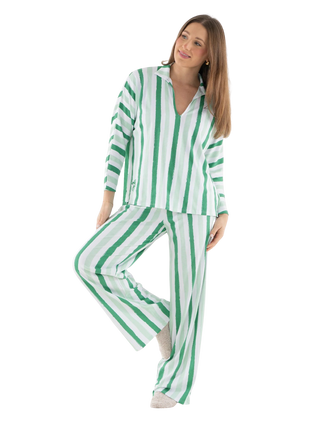 Pajama Pant, Mist Green Stripe