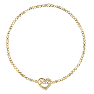 Classic Gold 2mm Bead Bracelet w/ charm
