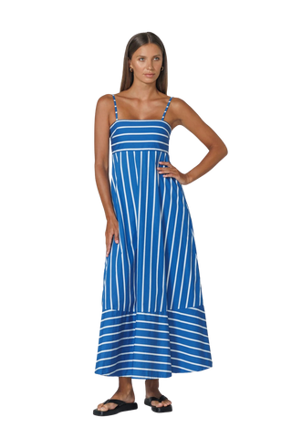 Tashi Poplin Dress, Vacay Stripe
