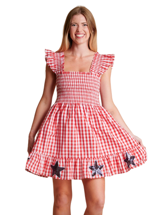 The Picnic Gingham Dress, Red
