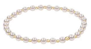 Classic Grateful Pattern 4mm Bead Bracelet Pearl