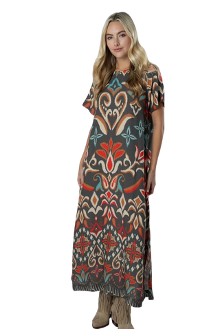 Diana Maxi Dress, Spiced Ikat