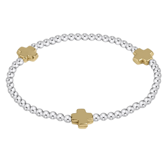 Signature Cross Sterling Mixed Metal 3mm Bead Bracelet - Gold