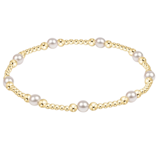 Classic Purpose Pattern 4mm Bead Bracelet - Pearl