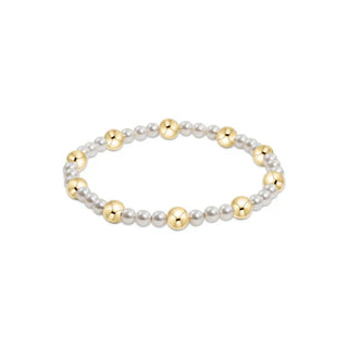 Pearl Sincerity 4mm Bead Bracelet - 6mm Gold